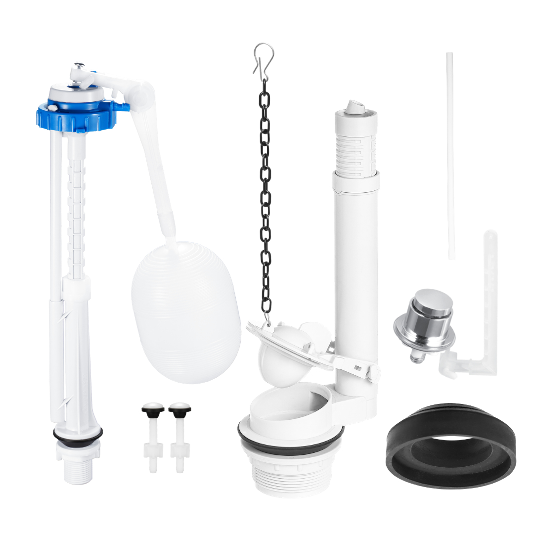 Kit de réparation de toilettes 5 cm | Ensemble valve de remplissage et valve de chasse d'eau avec bouton latéral