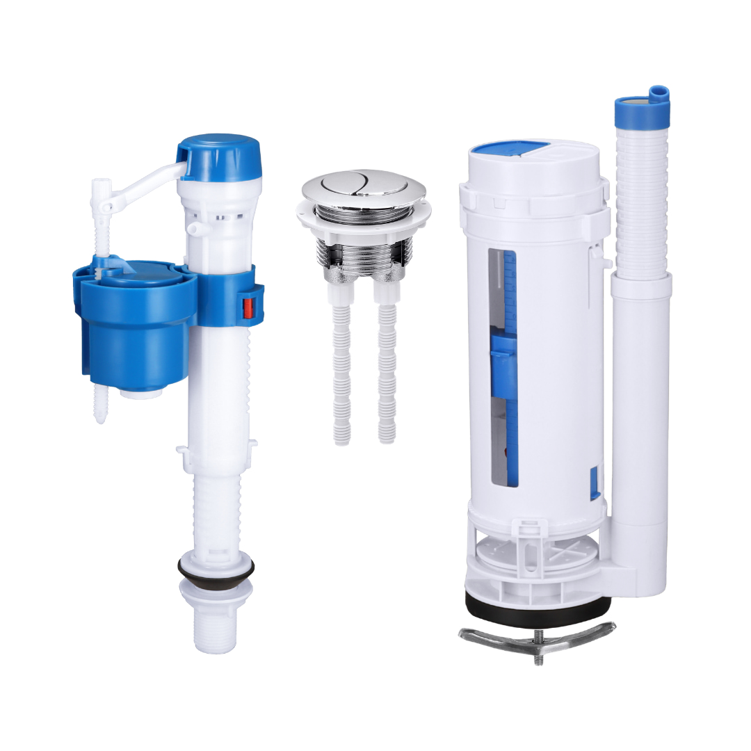 Kit de réparation universel pour toilettes monoblocs, valve de remplissage réglable, double chasse d'eau.